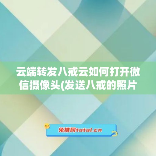 云端转发八戒云如何打开微信摄像头(发送八戒的照片)