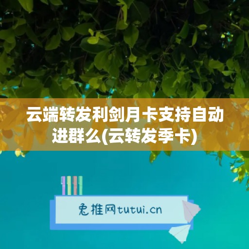 云端转发利剑月卡支持自动进群么(云转发季卡)