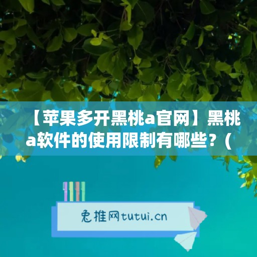 【苹果多开黑桃a官网】黑桃a软件的使用限制有哪些？(黑桃a叫什么)