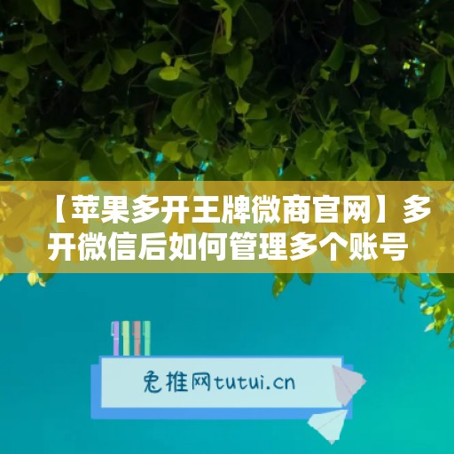 【苹果多开王牌微商官网】多开微信后如何管理多个账号？