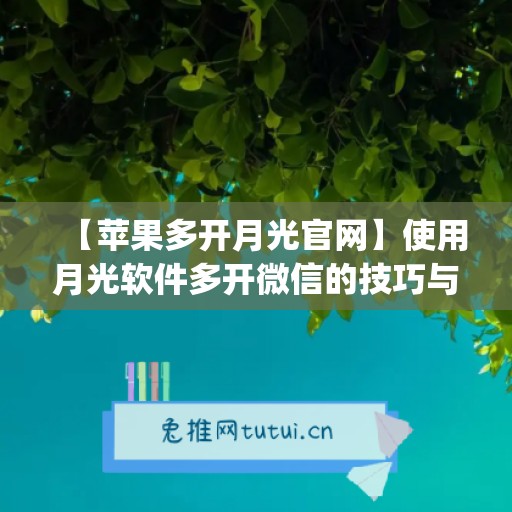 【苹果多开月光官网】使用月光软件多开微信的技巧与注意事项(月光加速器最新版苹果)