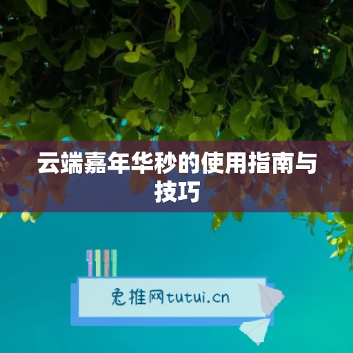 云端嘉年华秒的使用指南与技巧