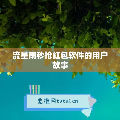 流星雨秒抢红包软件的用户故事