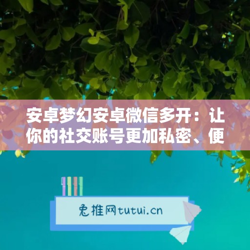 安卓梦幻安卓微信多开：让你的社交账号更加私密、便捷与高效