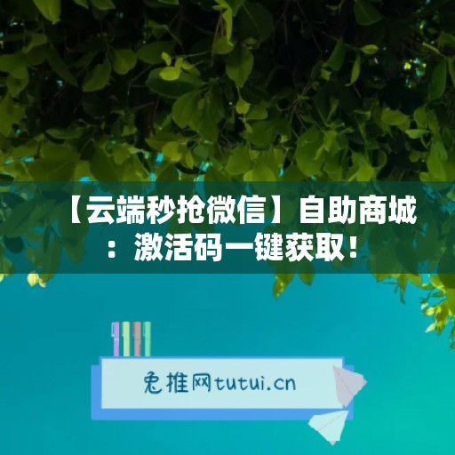 【云端秒抢微信】自助商城：激活码一键获取！