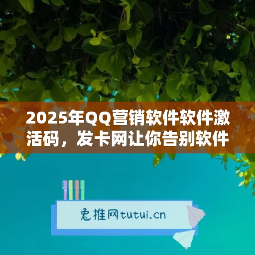 2025年QQ营销软件软件激活码，发卡网让你告别软件试用期！