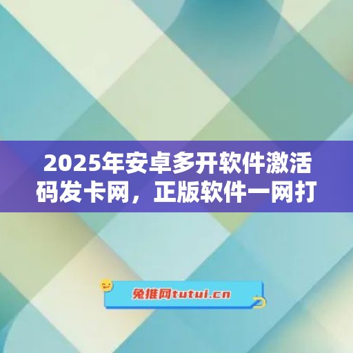 2025年安卓多开软件激活码发卡网，正版软件一网打尽无压力！