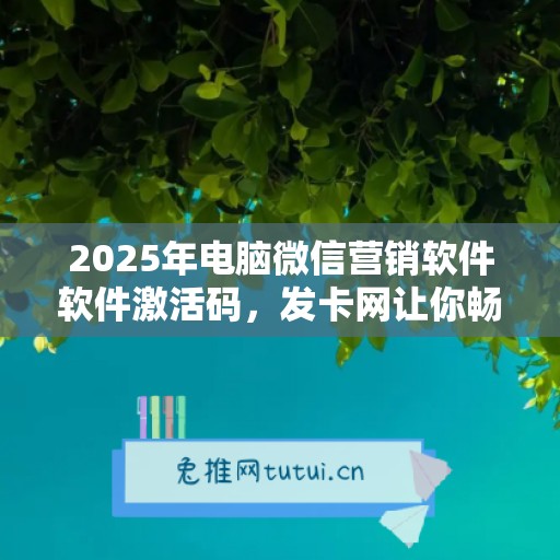 2025年电脑微信营销软件软件激活码，发卡网让你畅享软件新功能！