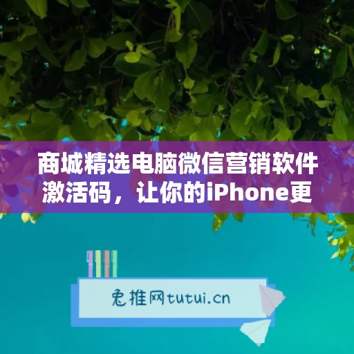 商城精选电脑微信营销软件激活码，让你的iPhone更加智能