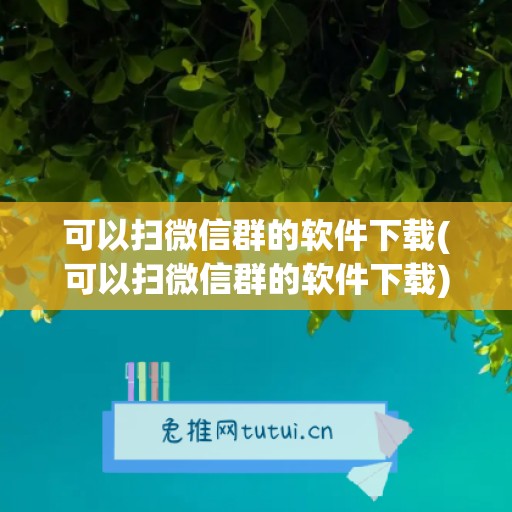 可以扫微信群的软件下载(可以扫微信群的软件下载)