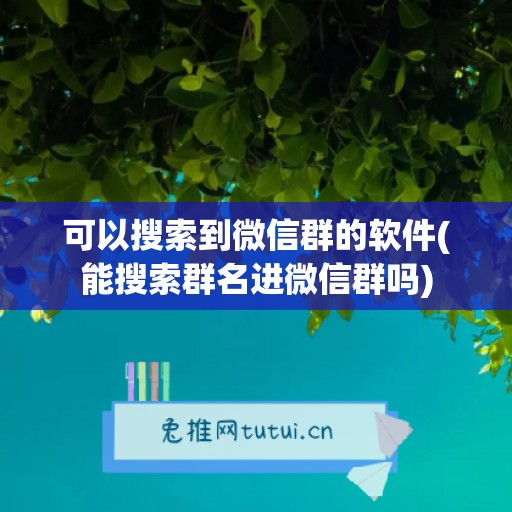 可以搜索到微信群的软件(能搜索群名进微信群吗)