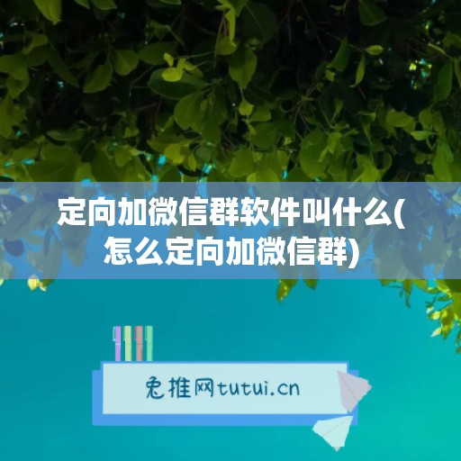 定向加微信群软件叫什么(怎么定向加微信群)