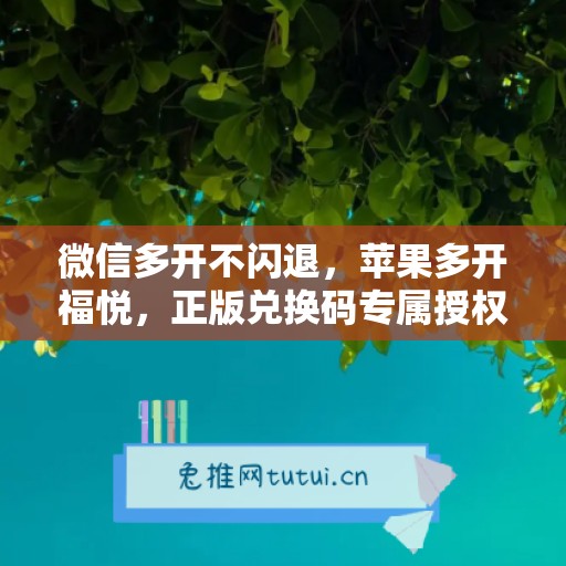 微信多开不闪退，苹果多开福悦，正版兑换码专属授权