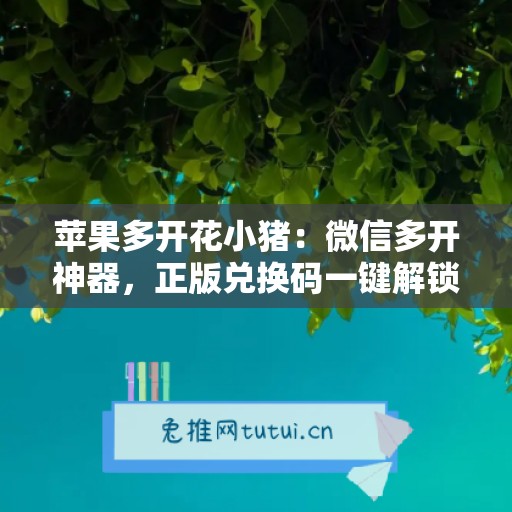 苹果多开花小猪:微信多开神器,正版兑换码一键解锁全功能 苹果多开花小猪:微信多开神器,正版兑换码一键解锁全功能
