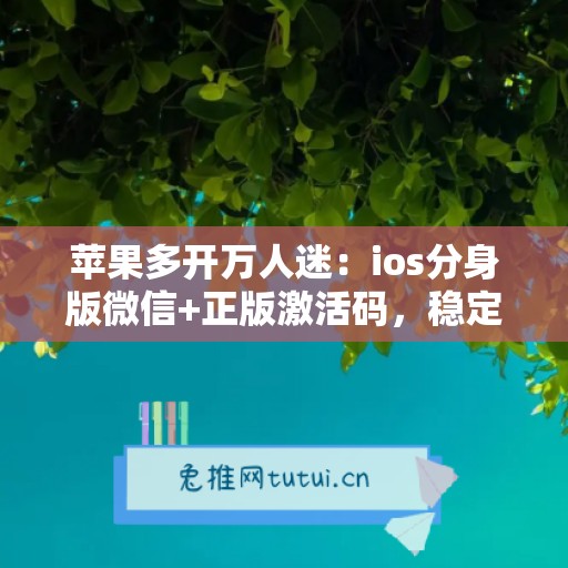 苹果多开万人迷:ios分身版微信+正版激活码,稳定不封号 苹果多开万人迷:ios分身版微信+正版激活码,稳定不封号