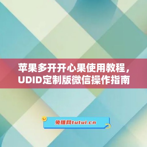 苹果多开开心果使用教程,UDID定制版微信操作指南 苹果多开开心果使用教程,UDID定制版微信操作指南