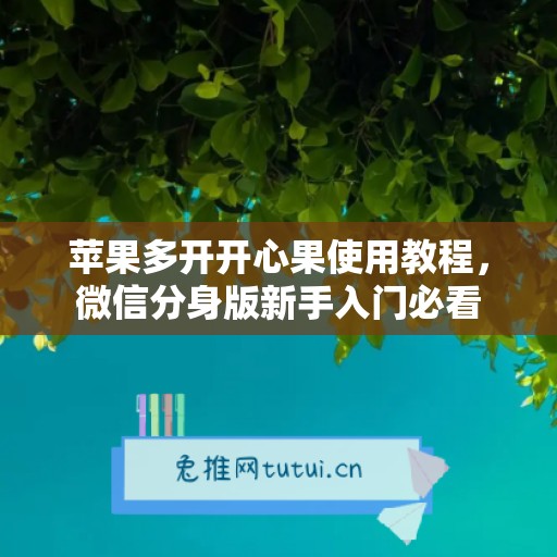 苹果多开开心果使用教程，微信分身版新手入门必看