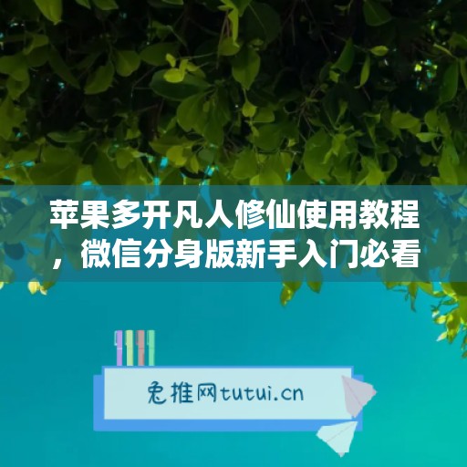 苹果多开凡人修仙使用教程，微信分身版新手入门必看