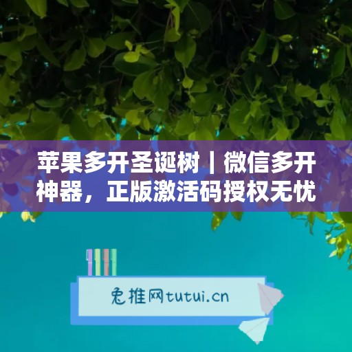 苹果多开圣诞树|微信多开神器,正版激活码授权无忧使用 苹果多开圣诞树|微信多开神器,正版激活码授权无忧使用