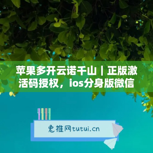 苹果多开云诺千山｜正版激活码授权，ios分身版微信全天可用