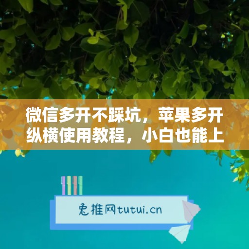 微信多开不踩坑,苹果多开纵横使用教程,小白也能上手 微信多开不踩坑,苹果多开纵横使用教程,小白也能上手