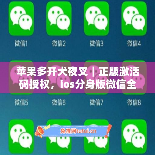 苹果多开犬夜叉｜正版激活码授权，ios分身版微信全天可用