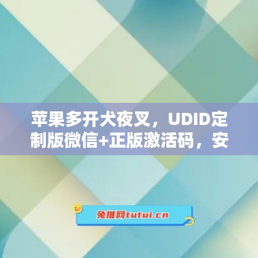 苹果多开犬夜叉，UDID定制版微信+正版激活码，安全有保障