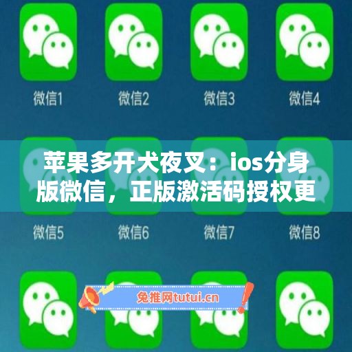 苹果多开犬夜叉：ios分身版微信，正版激活码授权更靠谱