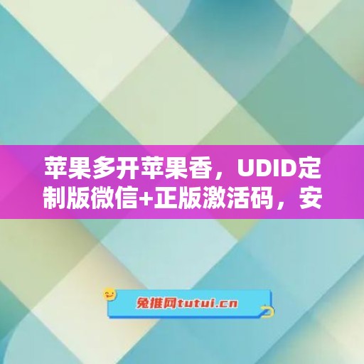 苹果多开苹果香，UDID定制版微信+正版激活码，安全有保障