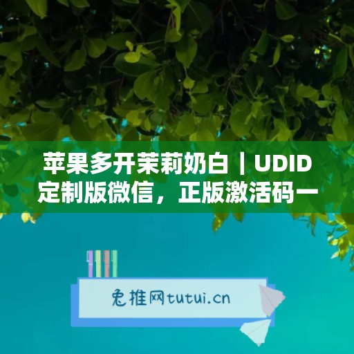 苹果多开茉莉奶白｜UDID定制版微信，正版激活码一键申领