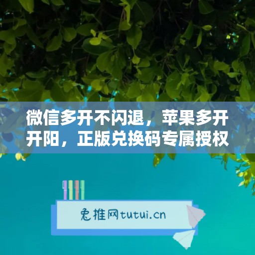 微信多开不闪退，苹果多开开阳，正版兑换码专属授权