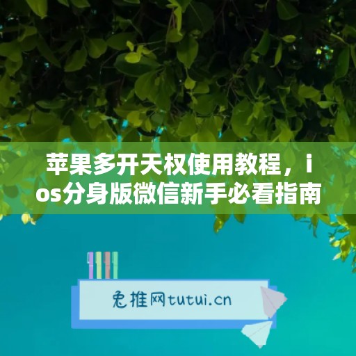 苹果多开天权使用教程,ios分身版微信新手必看指南 苹果多开天权使用教程,ios分身版微信新手必看指南