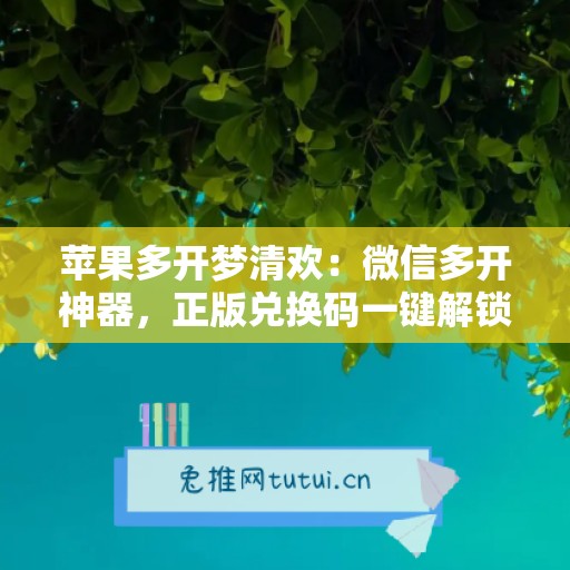 苹果多开梦清欢：微信多开神器，正版兑换码一键解锁全功能