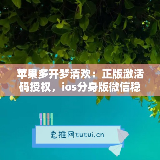 苹果多开梦清欢:正版激活码授权,ios分身版微信稳定运行 苹果多开梦清欢:正版激活码授权,ios分身版微信稳定运行