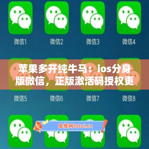 苹果多开纯牛马:ios分身版微信,正版激活码授权更靠谱 苹果多开纯牛马:ios分身版微信,正版激活码授权更靠谱