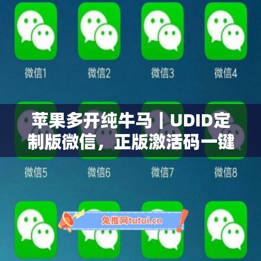 苹果多开纯牛马｜UDID定制版微信，正版激活码一键申领