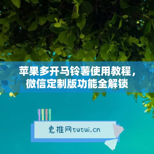 苹果多开马铃薯使用教程,微信定制版功能全解锁 苹果多开马铃薯使用教程,微信定制版功能全解锁