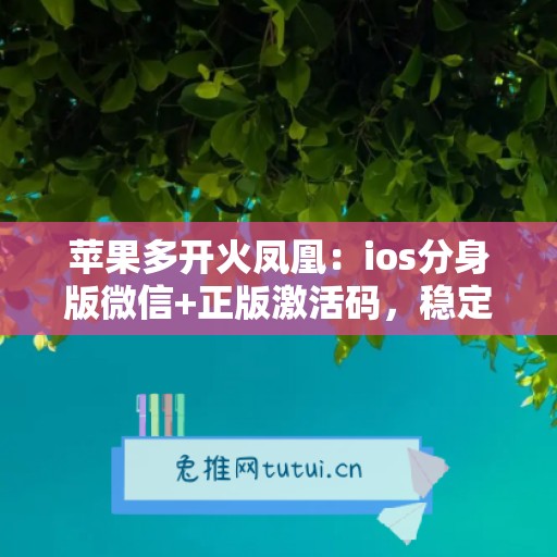 苹果多开火凤凰：ios分身版微信+正版激活码，稳定不封号