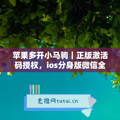 苹果多开小马驹｜正版激活码授权，ios分身版微信全天可用