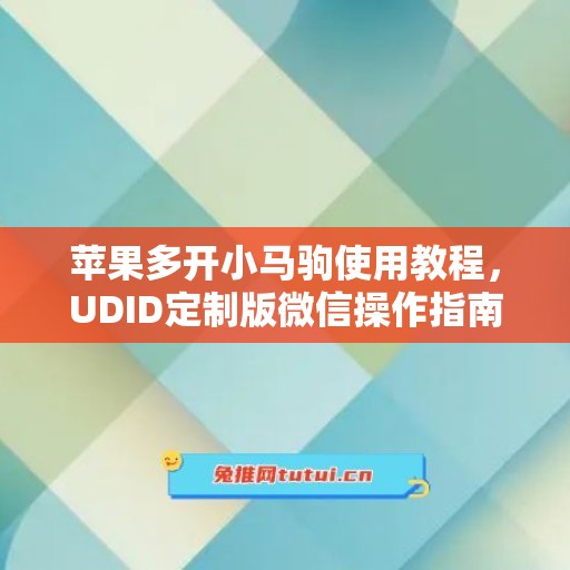 苹果多开小马驹使用教程,UDID定制版微信操作指南 苹果多开小马驹使用教程,UDID定制版微信操作指南