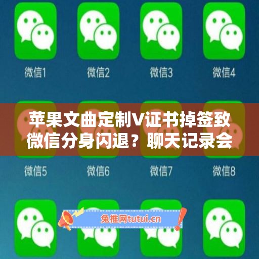 苹果文曲定制V证书掉签致微信分身闪退？聊天记录会消失吗？手把手教你避坑指南