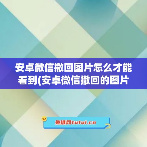 安卓微信撤回图片怎么才能看到(安卓微信撤回的图片在哪里可以找到)