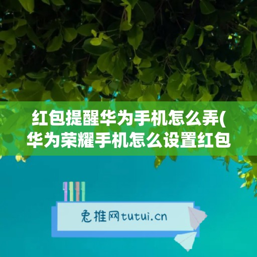 红包提醒华为手机怎么弄(华为荣耀手机怎么设置红包提醒)