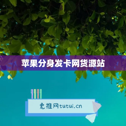 苹果分身发卡网货源站