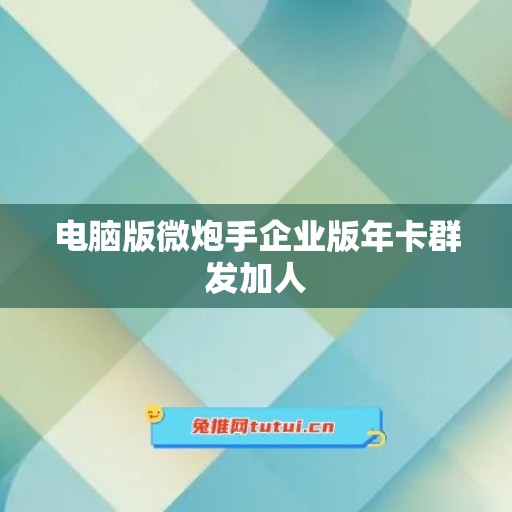 电脑版微炮手企业版年卡群发加人