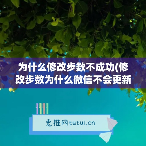 为什么修改步数不成功(修改步数为什么微信不会更新)