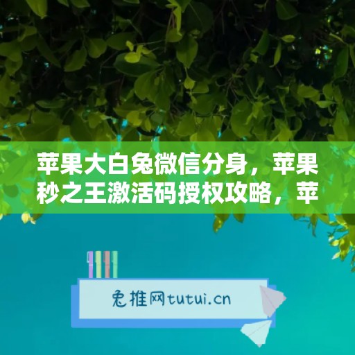 苹果大白兔微信分身，苹果秒之王激活码授权攻略，苹果小甜妹使用方法和功能介绍