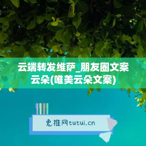 云端转发维萨_朋友圈文案云朵(唯美云朵文案)