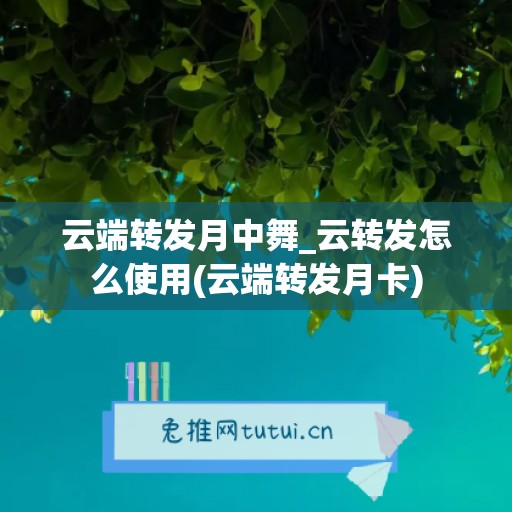 云端转发月中舞_云转发怎么使用(云端转发月卡)