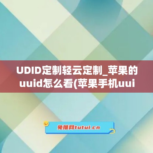 UDID定制轻云定制_苹果的uuid怎么看(苹果手机uuid和udid)